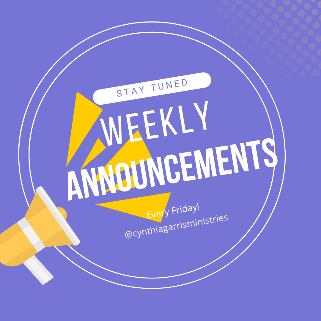 cartoon megaphone with announcements